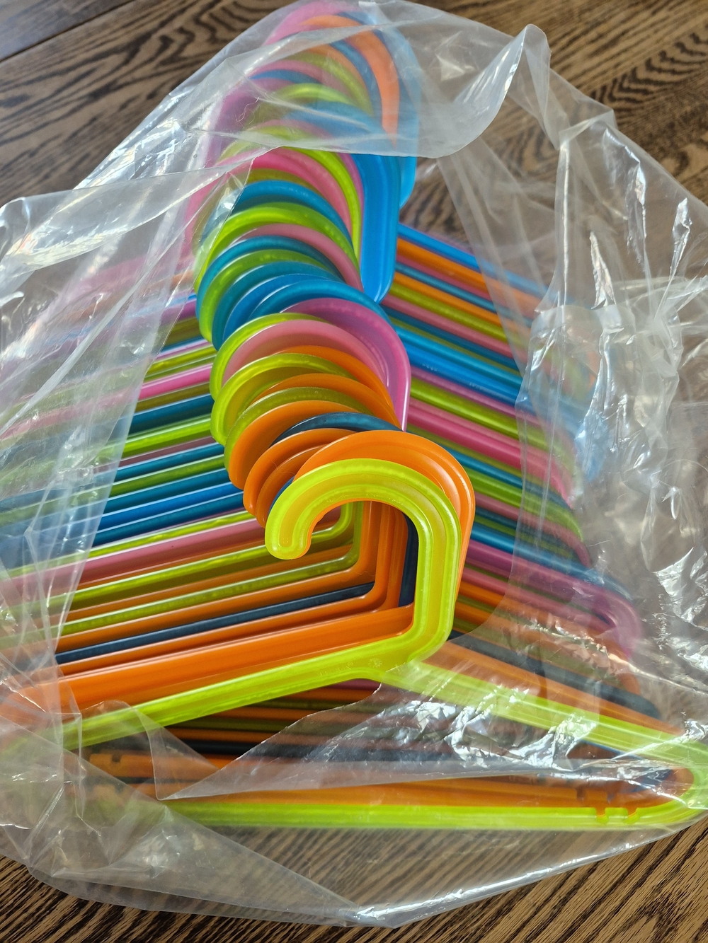 IKEA Bright Multicolor Kids Plastic Hangers - Blue, Pink, Green, Orange, Yellow